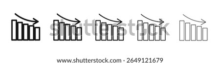 Chat arrow down icon vector outline set illustration sign