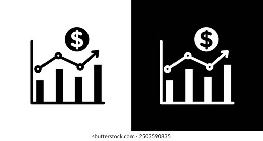 Chat arrow grow icon Flat vector set outline