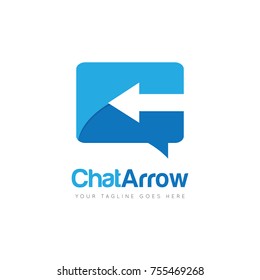 chat arrow logo design template