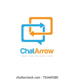 chat arrow logo design template