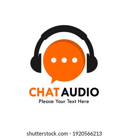 Chat audio logo template illustration