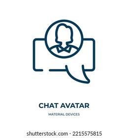 Chat Avatar Icon. Linear Vector Illustration From Material Devices Collection. Outline Chat Avatar Icon Vector. Thin Line Symbol For Use On Web And Mobile Apps, Logo, Print Media.