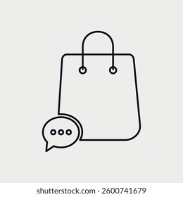 Chat Bag Logo Design Concept. Shopping Bag Consultation Logo. Vector Illustration.