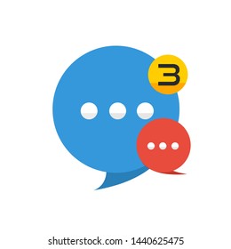 chat balloon flat icon for conversation