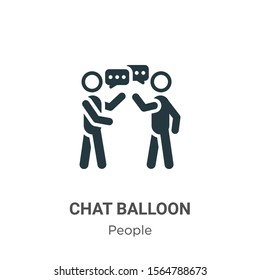 Chat balloon vector icon on white background. Flat vector chat balloon icon symbol sign from modern people collection for mobile concept and web apps design.