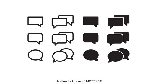 Chat balloons simple vector icons set.