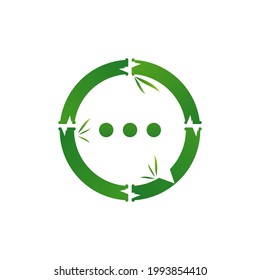 Plantilla vectorial del logotipo de chat de bambú, conceptos de diseño del logotipo de bambú creativo