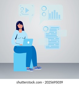 chat banner in vector vector illustration