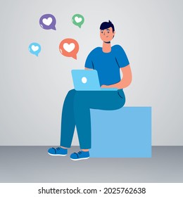chat banner in vector vector illustration