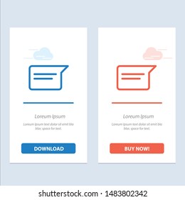 Chat, Basic, Chatting, Ui  Blue and Red Download and Buy Now web Widget Card Template
