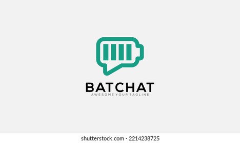 Chat Battry logo Design template illustration
