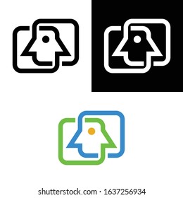 Chat Bell Notification People Face Logo