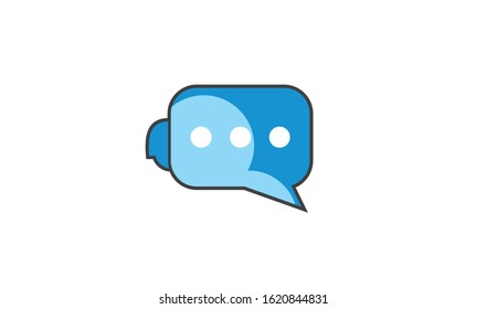 chat bird logo template design vector