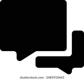 Icono de chat relleno negro. Icono de comunicación.