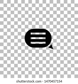 Chat. Black flat icon on a transparent background. Pictogram for your project