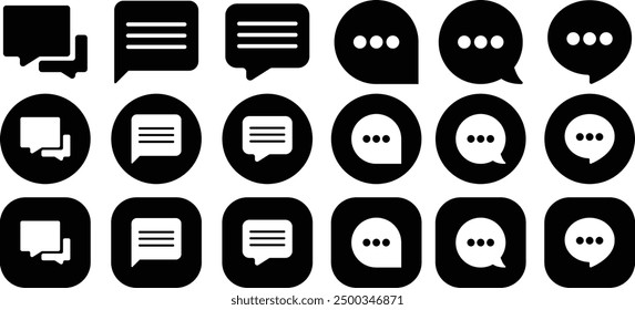 Chat black solid icon pack