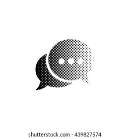 Chat - black vector icon;  halftone illustration