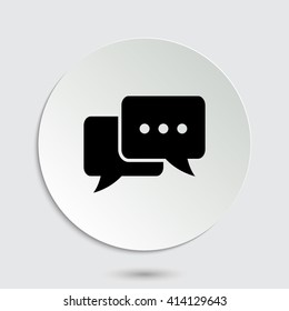 Chat - black vector icon  with shadow