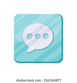 chat blue app button icon