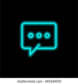 Chat blue glowing neon ui ux icon. Glowing sign logo vector