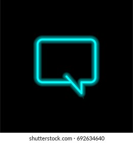 Chat blue glowing neon ui ux icon. Glowing sign logo vector