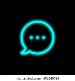 Chat blue glowing neon ui ux icon. Glowing sign logo vector