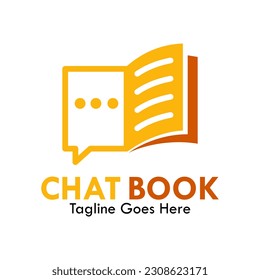 Chat book design logo template illustration