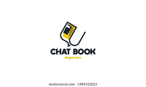 vector de concepto del logotipo del libro de charla