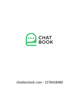 Chat book logo design. Talk read icon illustration vector