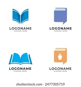 chat book logo icon set