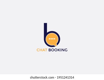 chat booking Abstract b letter modern emblem logo