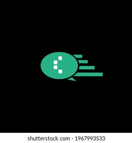 Logo de Chat Boost para símbolos de comunicación con una caja con forma de teléfono de 4 puntos