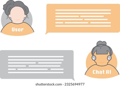 Chat bot ai and user chatting illustration