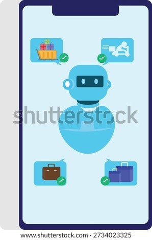 chat bot ,Artificial intelligence suggests products, confirms bookings, and tracks deliveries.