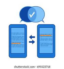 Chat bot artificial intelligence talk about development itself. vector illustration concept.