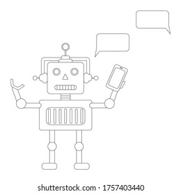 Chat-Bot-Zeichentrick, einfaches flaches Design.