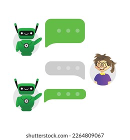 Chat bot chatting illustration vector