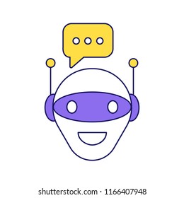 Chat bot color icon. Robot. Virtual assistant. Artificial intelligence. Isolated vector illustration