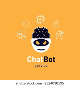 Bot-Konzept. Flacher Bot für Marketing-Design. Chat-Messenger-Symbol. Support- oder Service-Symbol Bot in einem modernen Cartoon-Stil. Online-Konsultation. Support-Service-Bot. Vektorgrafik