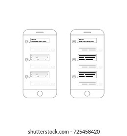 Chat bot concept. Man chatting with chat bot on smart-phone. Vector illustration