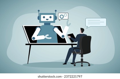 Chat bot customer service abstract concept vector illustration. Customer service bot, AI in retail, e-commerce chat bot, self-service experience, online client support, web chat abstract metaphor.