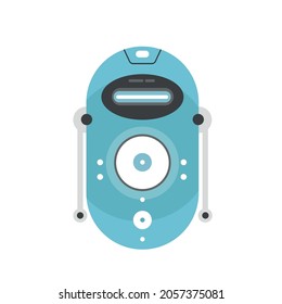 Chat bot in flat style.Support service bot.Cute AI bot helper mascot character, Robot assistant. Vector illustration.