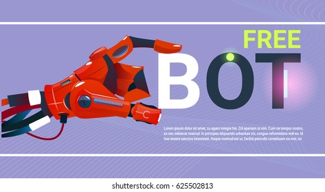 Chat Bot Free Robot Virtual Assistance Of Website Or Mobile Applications, Artificial Intelligence Concept Flat Vector Illustration