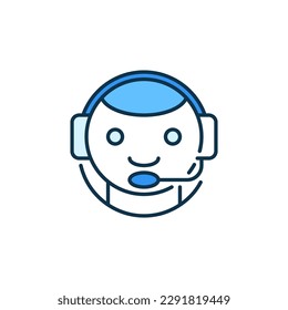 Chat bot with Headset vector Chatbot concept colored icon or design element