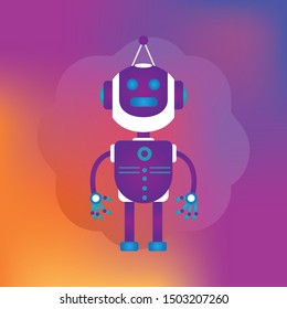 Chat bot icon concept. Robot sign design. Modern flat style bot symbol. Future machine bot