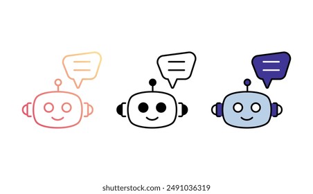 Chat Bot icon design with white background stock illustration