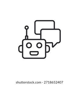chat bot icon icons outline and Flat Style,transparent background