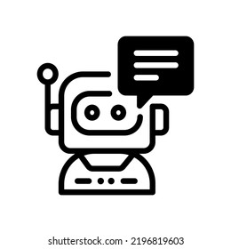 icono del robot de chat ilustración trazo editable