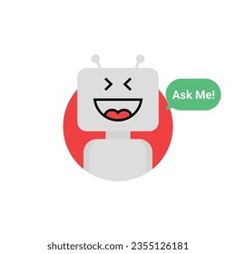 chat bot icon like chatbot robot. flat trend modern logotype graphic simple design isolated on white. concept of funny digital advisor avatar to help the customer or robotic operator say ask me