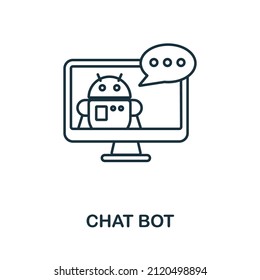 Chat Bot icon. Line element from social media marketing collection. Linear Chat Bot icon sign for web design, infographics and more.